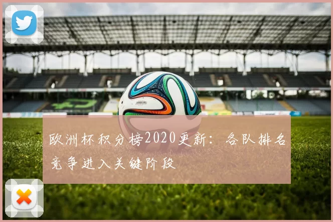 欧洲杯积分榜2020更新：各队排名竞争进入关键阶段