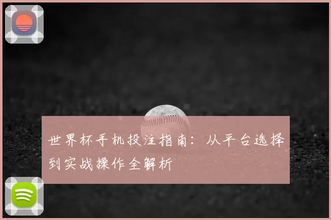 世界杯手机投注指南:从平台选择到实战操作全解析